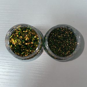 Paillettes hexagonales Caméléon Bronze/Jaune/Noir 0,4 mm ou 1 mm – Plastisol haute température 180 °C