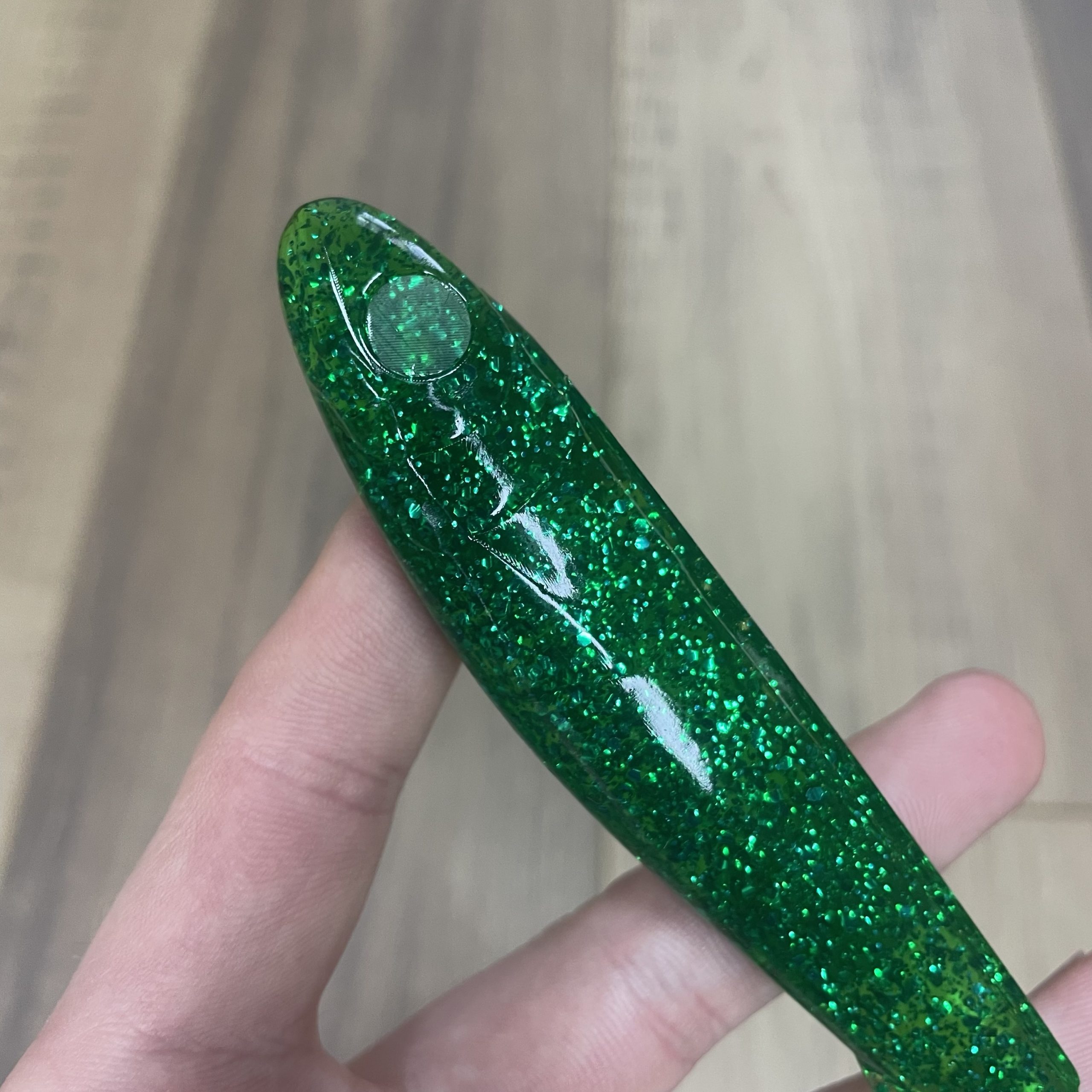 Leurre souple handmade – Shad 16 cm – 21 g – Vert – Image 2