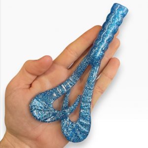 Leurre souple handmade – Double Grub 15 cm – 26 g – Bleu
