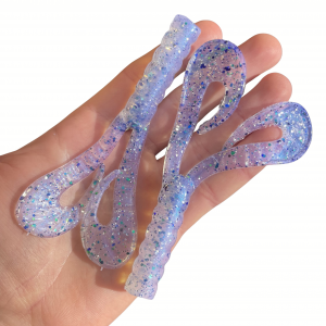 Leurre souple handmade – Double Grub 11 cm – 10 g – x2 Ghost Blue