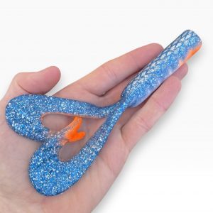 Leurre souple handmade – Double Grub 15 cm – 26 g – colorie Gardon Bleu