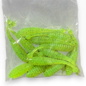 Leurre souple handmade – Larves 5 cm – 1,15 g – x10 jaune fluo