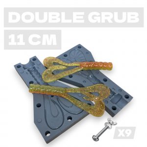 Moule pour fabriquer des leurres souples – Double grub 11 cm – Injection plastisol