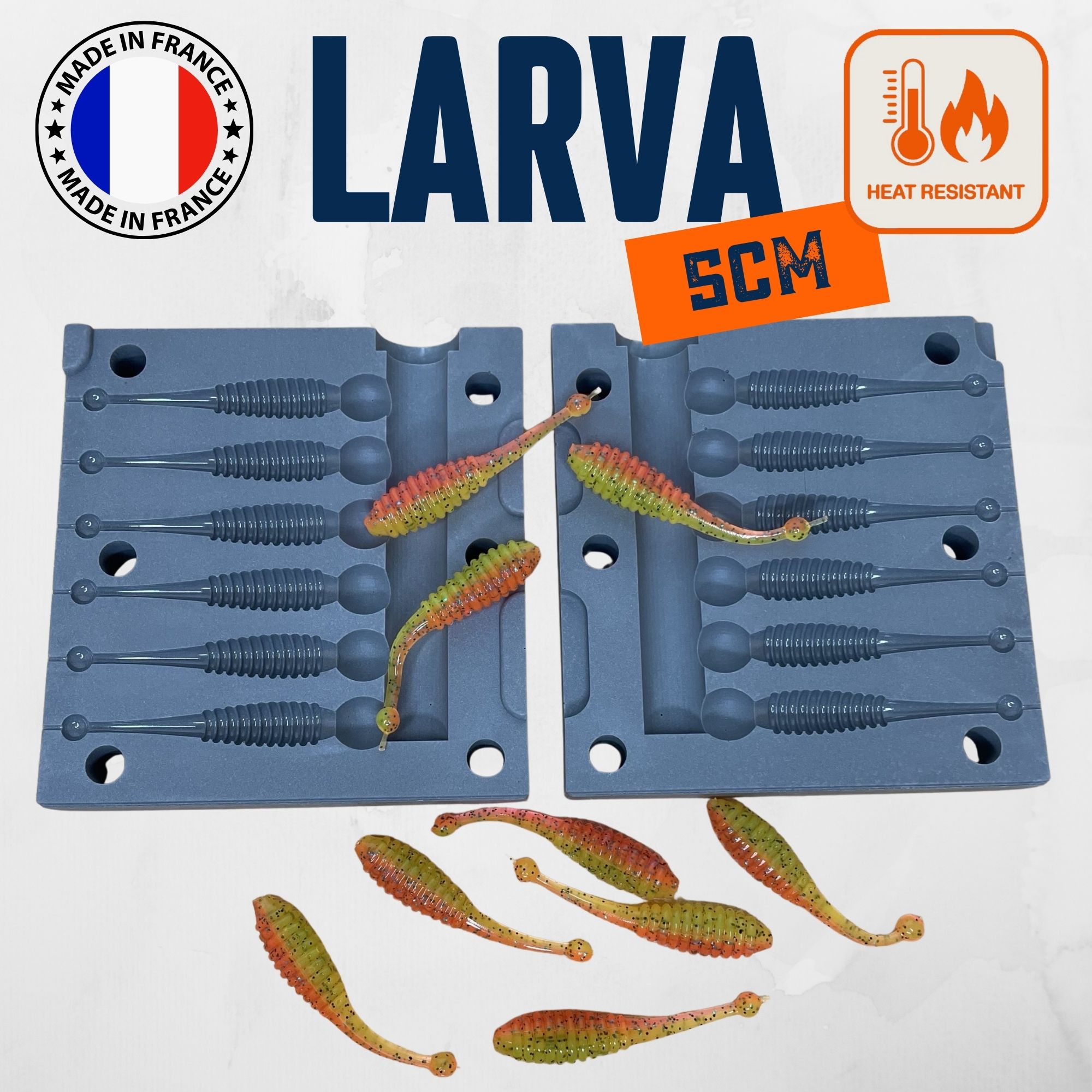 Moule leurre souple Larve 5 cm – Image 2