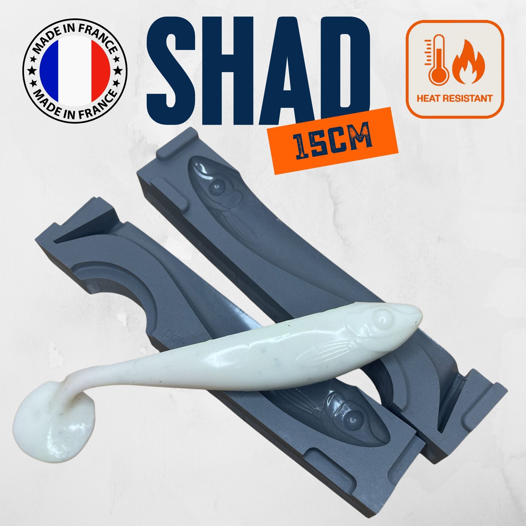 Moule pour fabriquer des leurres souples – Shad Big Paddle 15 cm – Coulée par gravité – Image 2