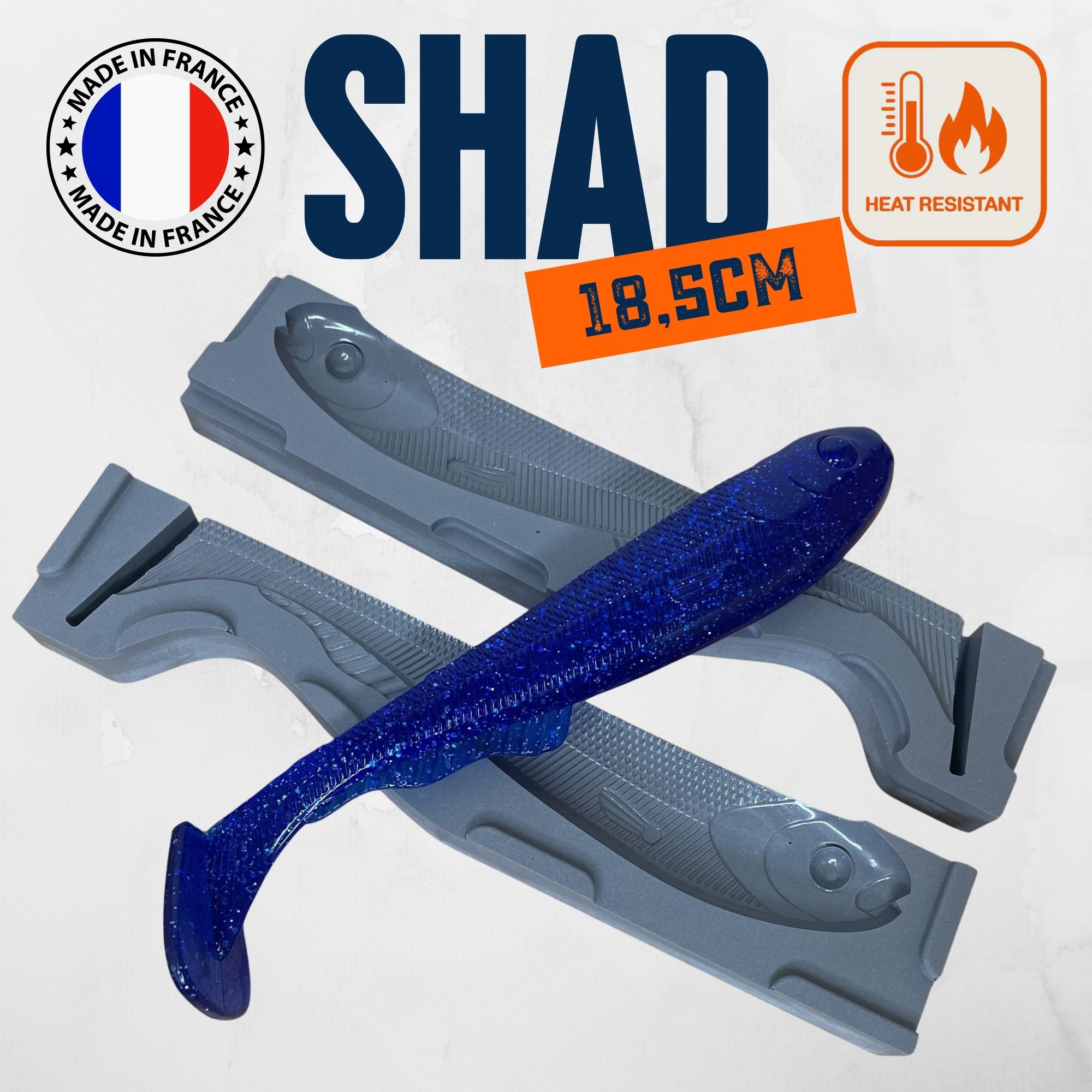 Moule pour fabriquer des leurres souples – Shad Big Bait 18,5 cm – Coulée par gravité – Image 2