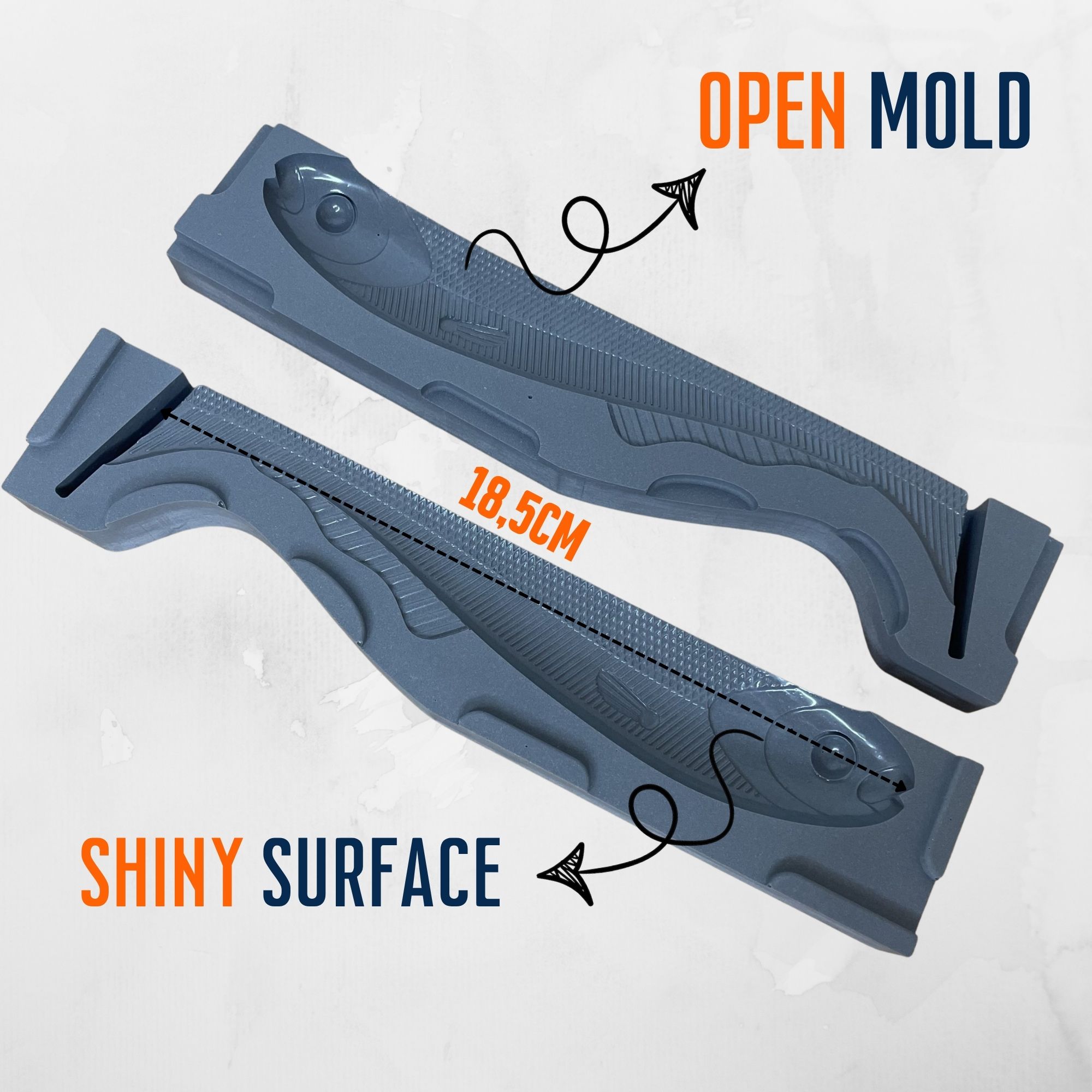 Moule pour fabriquer des leurres souples – Shad Big Bait 18,5 cm – Coulée par gravité – Image 3