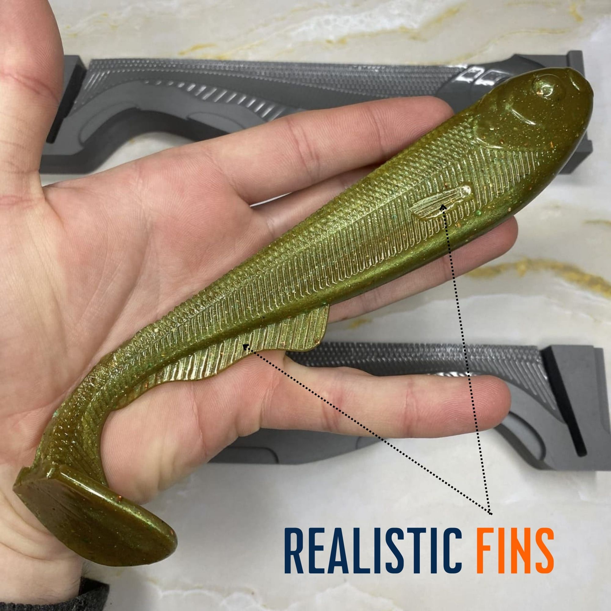 Moule pour fabriquer des leurres souples – Shad Big Bait 18,5 cm – Coulée par gravité – Image 5