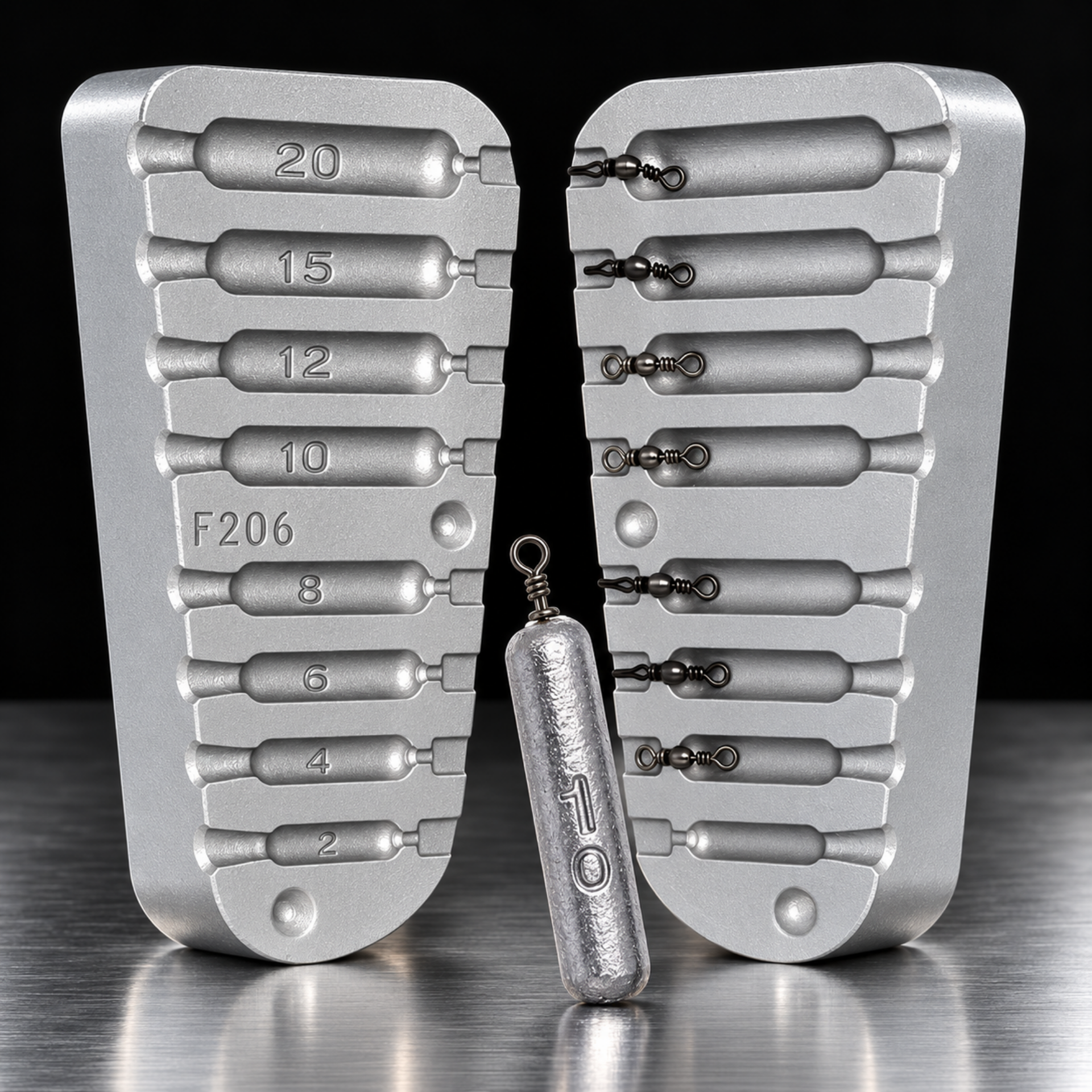 Moule Aluminium Fabrication Plomb Drop shot 2/4/6/8/10/12/15/20g - N°206