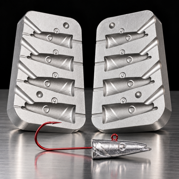 Moule Aluminium Fabrication têtes plombées d'anguille 30-40-50-60g - N°224