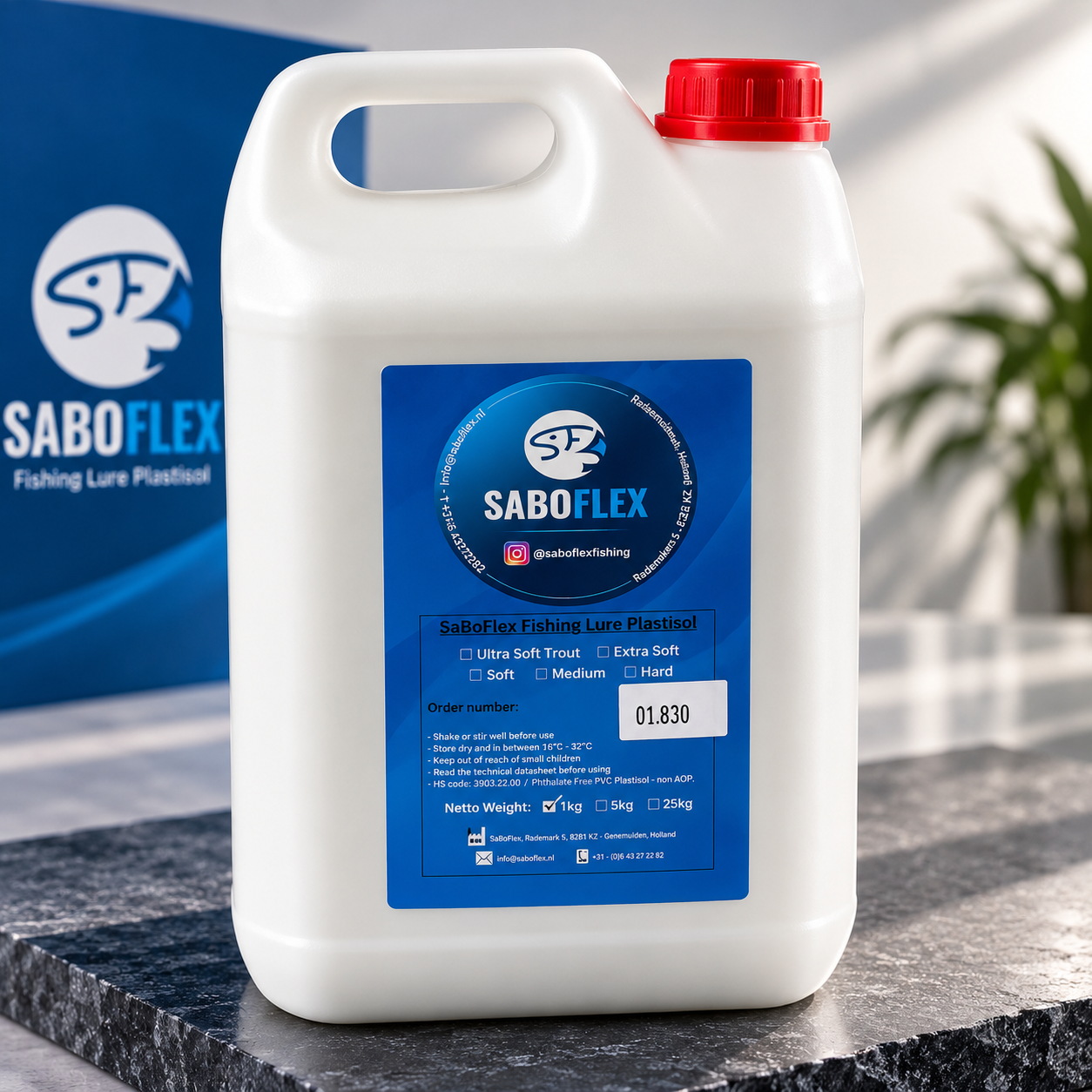 Plastisol Hard 29 Shore SaBoFlex – Plastique liquide pour fabriquer des leurres souples – Big Bait – Disponible en 1 L et 5 L