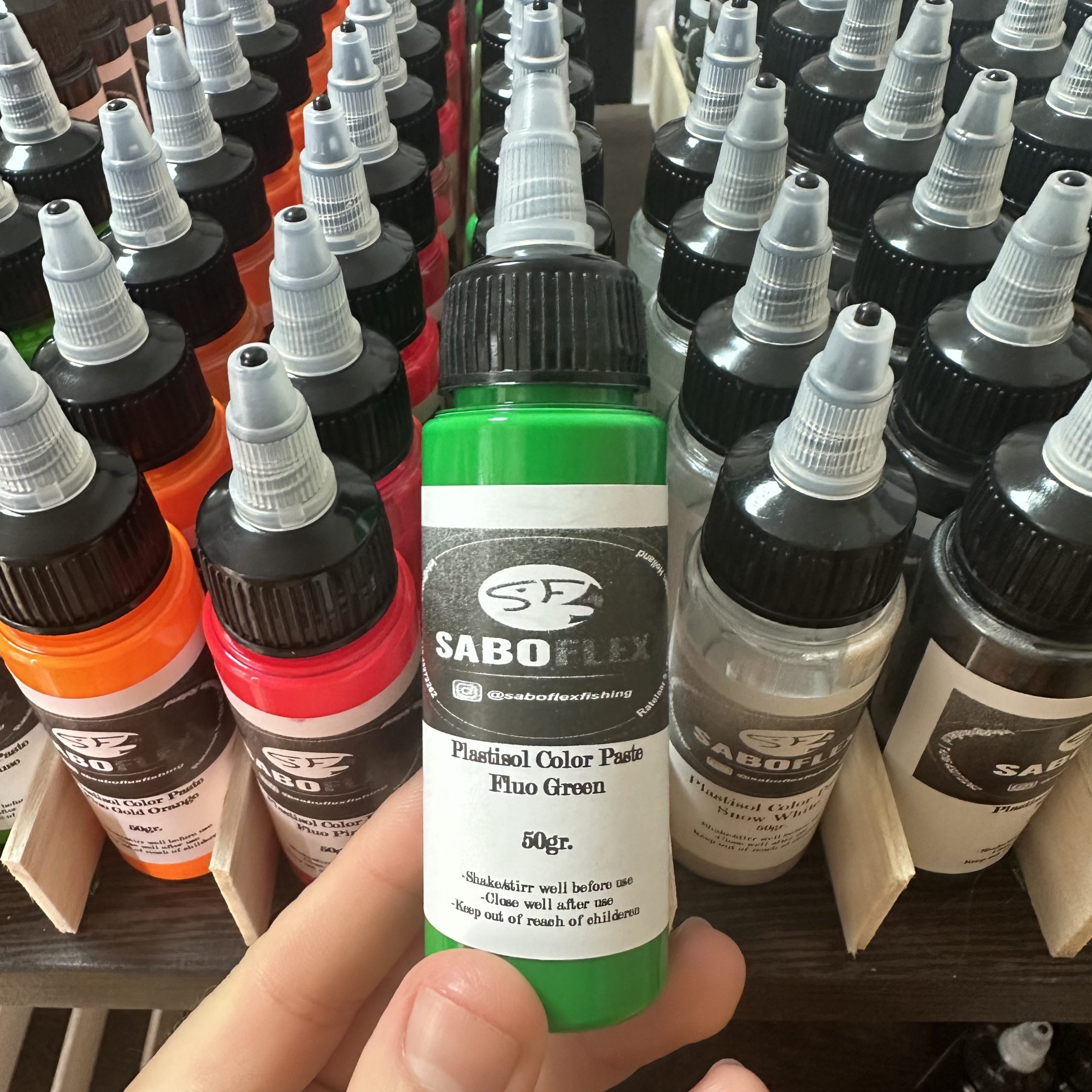 Colorant VERT FLUO pour plastisol SaBoFlex – 50 g