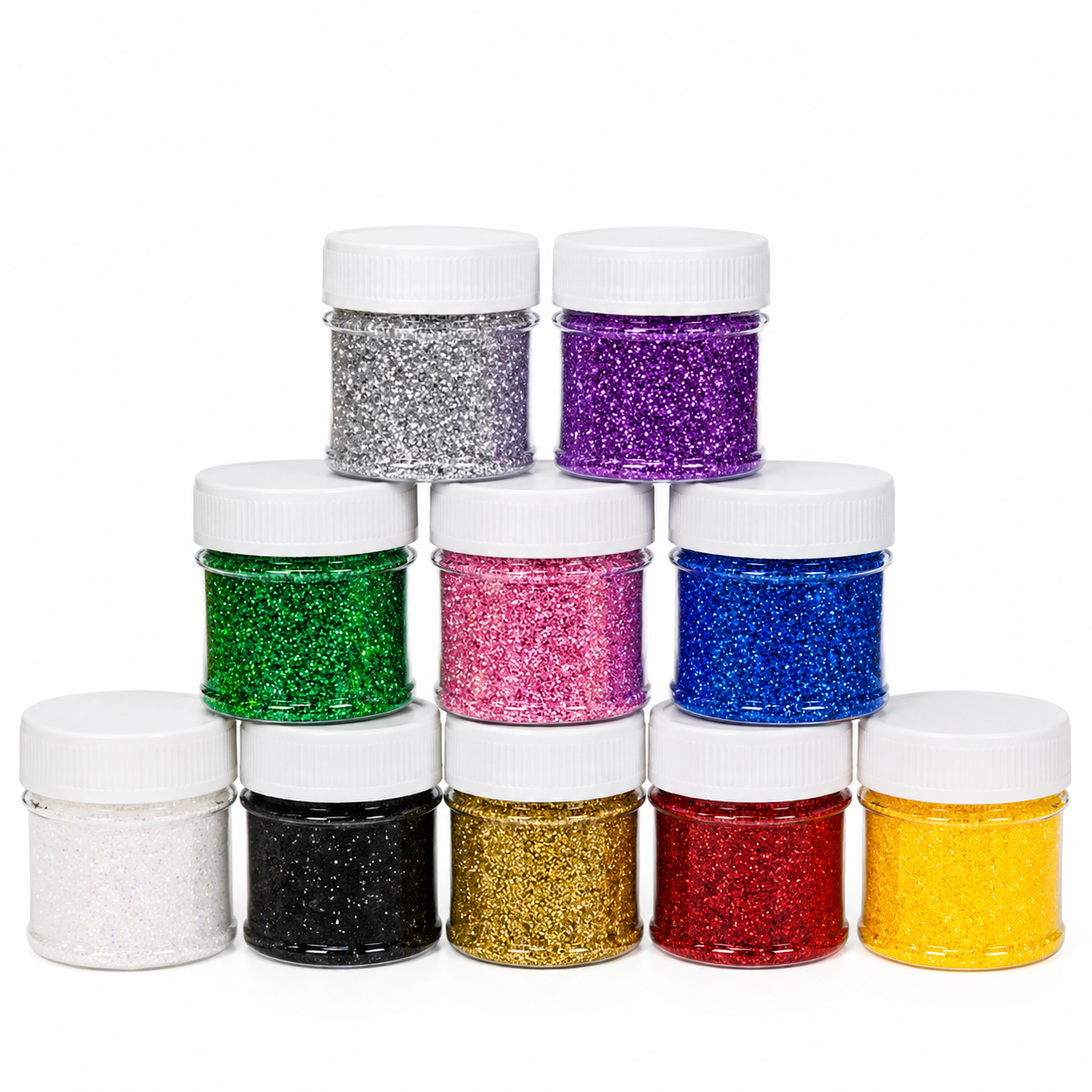 Lot 10 pots de Paillettes 1mm aux choix compatible plastique liquide - 40 ml x10
