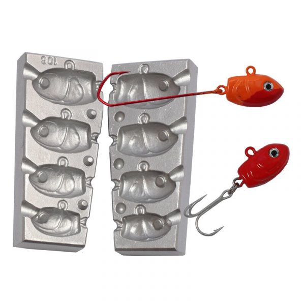 Moule 4 têtes plombées pour la mer 25 / 45 / 60 / 75 g - N°106