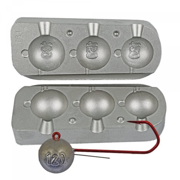 Moule têtes plombées rondes pour Mer 120 / 150 / 180 g - N°31