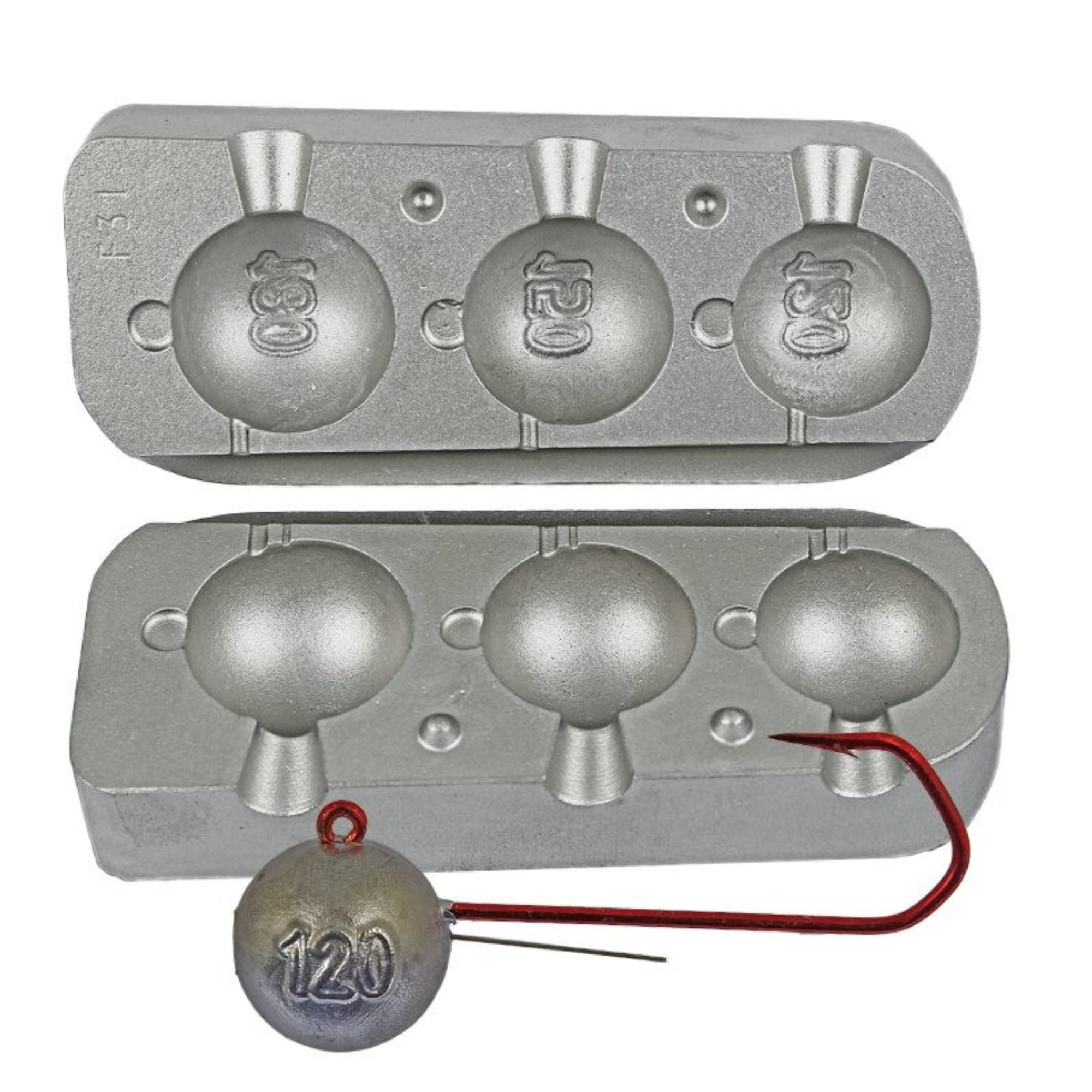 Moule têtes plombées rondes pour Mer 120 / 150 / 180 g - N°31