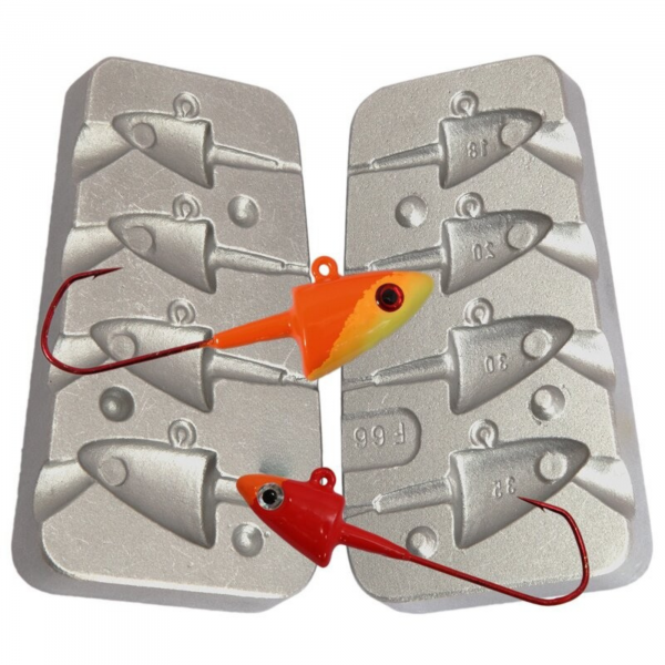 Moule pour 4 têtes plombées 18-20-40-35 g - N°66
