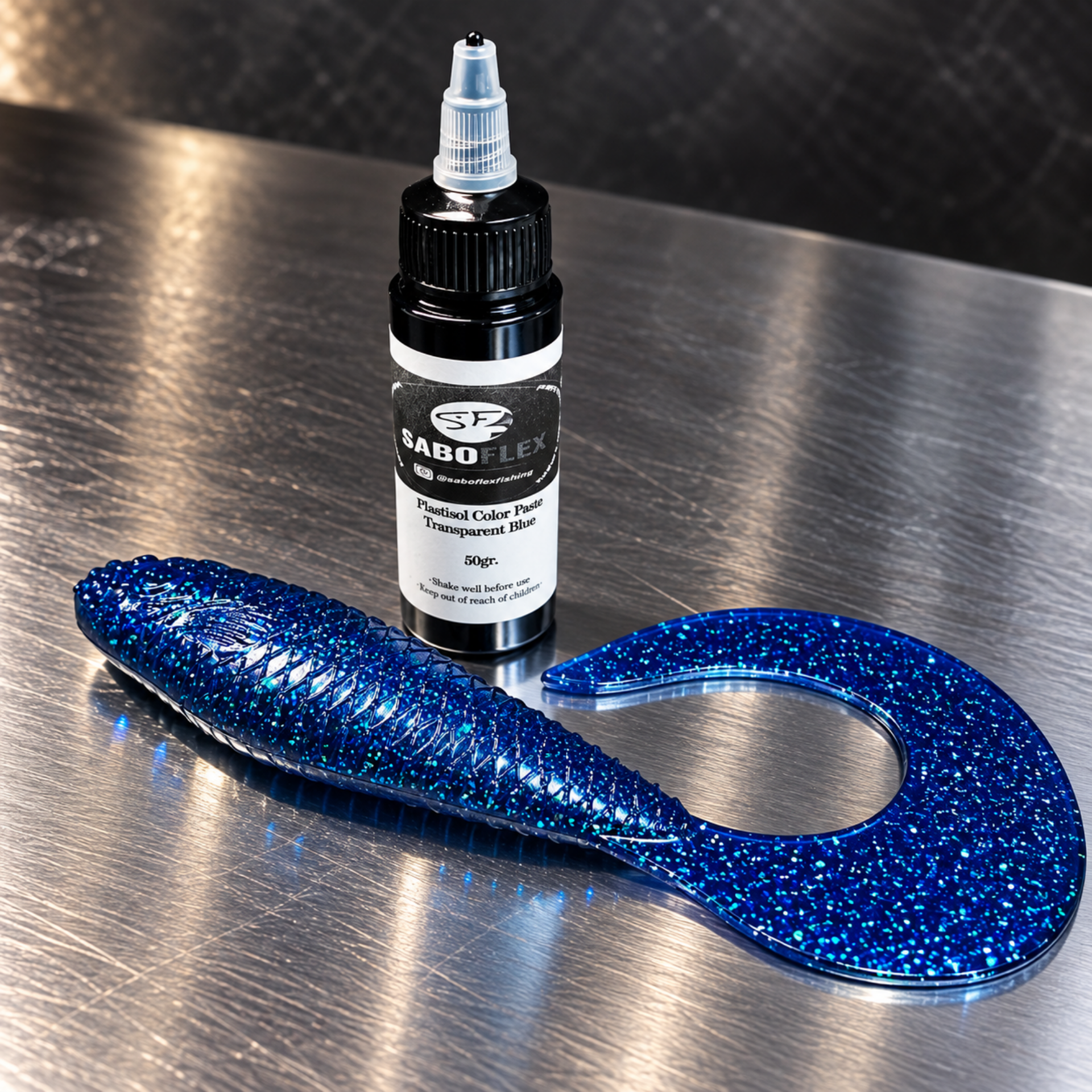 Colorant TRANSPARENT BLUE pour plastisol SaBoFlex – 50 g