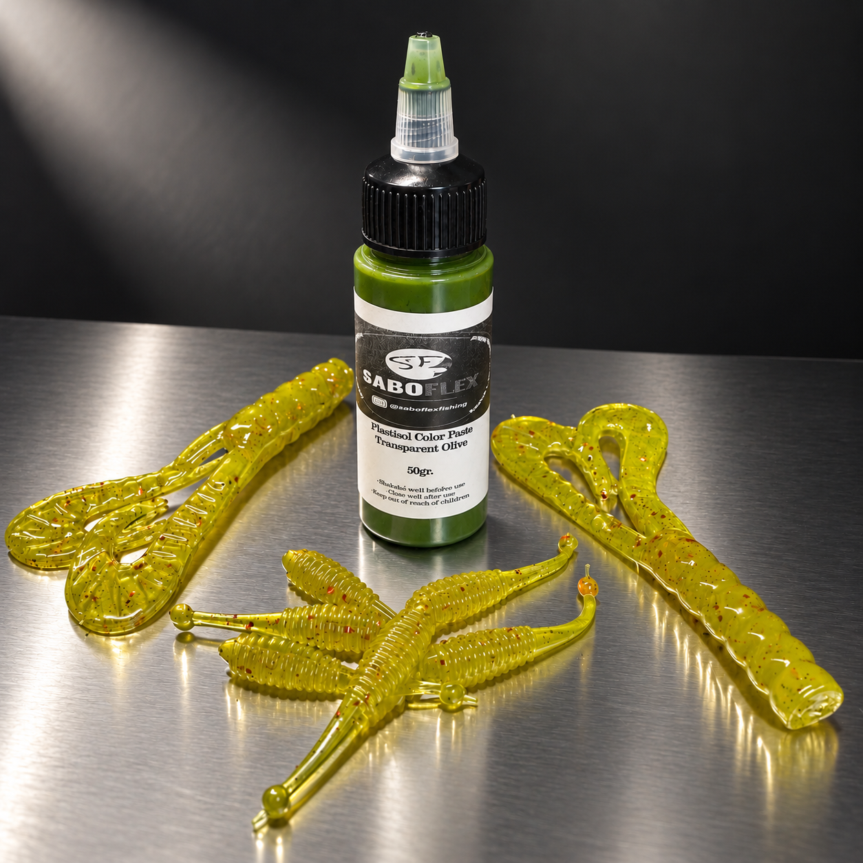 Colorant TRANSPARENT OLIVE pour plastisol SaBoFlex - 50 g