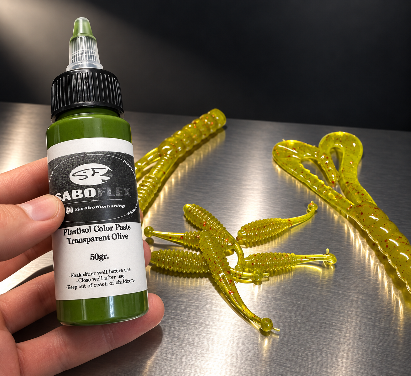 Colorant TRANSPARENT OLIVE pour plastisol SaBoFlex - 50 g – Image 4