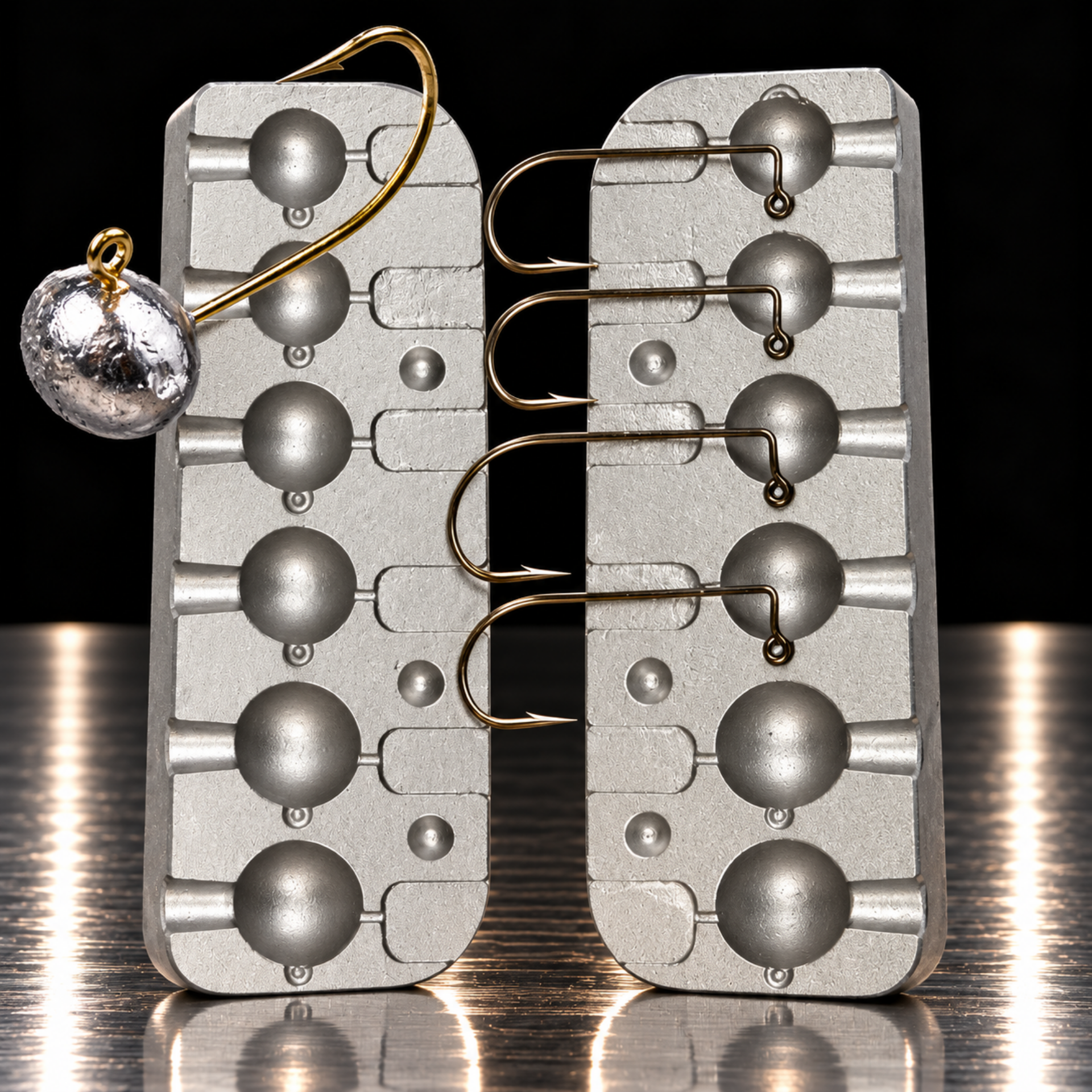 Moule Aluminium Fabrication têtes plombées Football jig 13 / 15 / 20 / 25 / 30 et 40 g – N°201