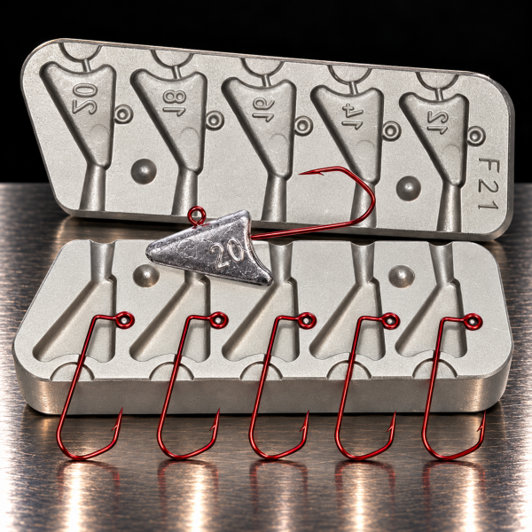Moule Aluminium Fabrication têtes plombées de poisson 12 / 14 /16 / 18 et 20 g - N°21