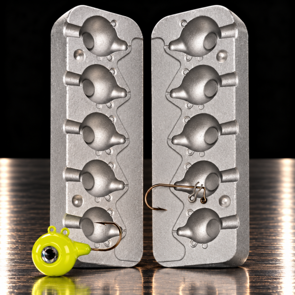 Moule Aluminium Fabrication Fireball têtes plombées de 25 / 30 / 35 / 40 et 45 g - N°222