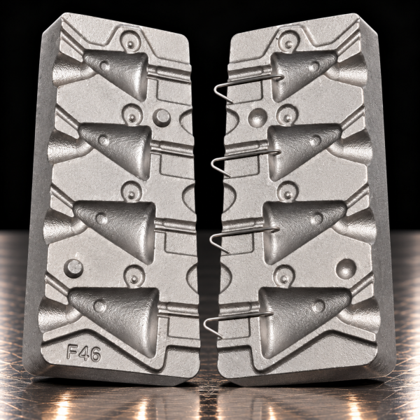 Moule Aluminium Fabrication têtes plombées de poisson 10 / 14 /19 et 26 g - N°46