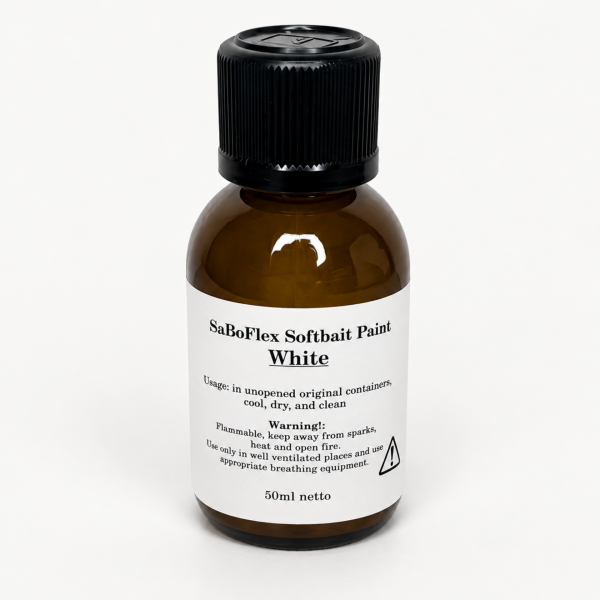 Peinture BLANC STANDARD aérographe pour leurres souples SaBoFlex – 50 ml