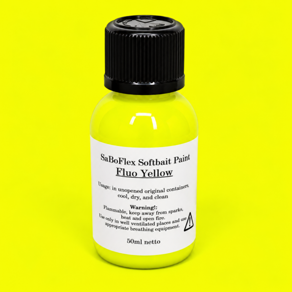 Peinture JAUNE FLUO aérographe pour leurres souples SaBoFlex – 50 ml