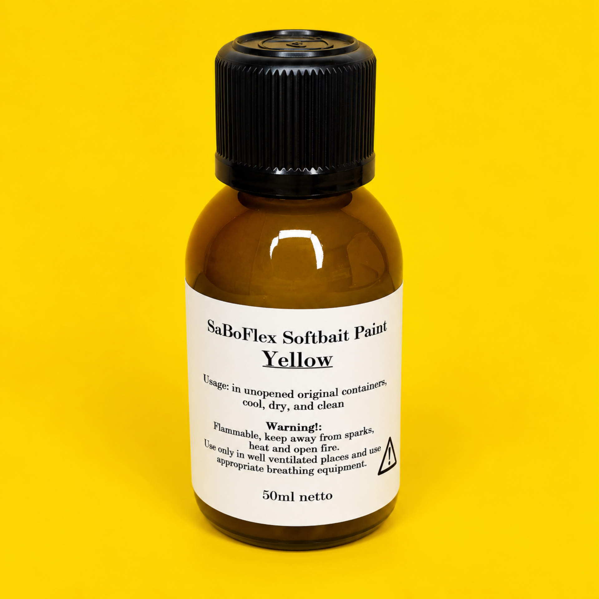 Peinture JAUNE STANDARD aérographe pour leurres souples SaBoFlex – 50 ml