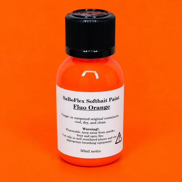 Peinture ORANGE FLUO aérographe pour leurres souples SaBoFlex – 50 ml