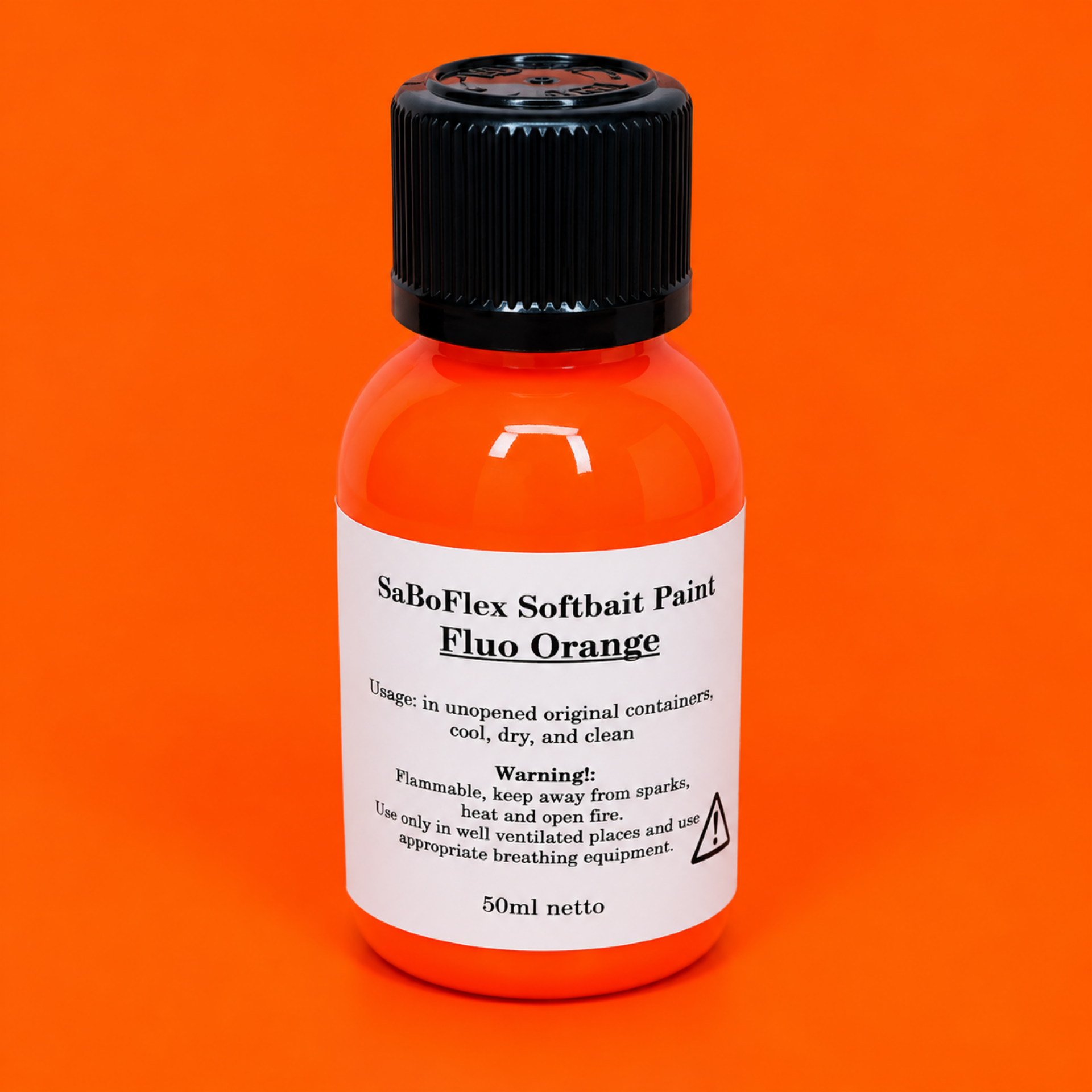 Peinture ORANGE FLUO aérographe pour leurres souples SaBoFlex – 50 ml