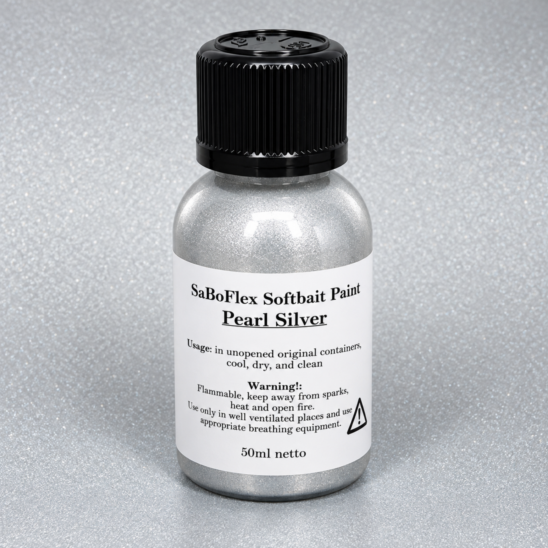 Peinture PEARL SILVER aérographe pour leurres souples SaBoFlex – 50 ml