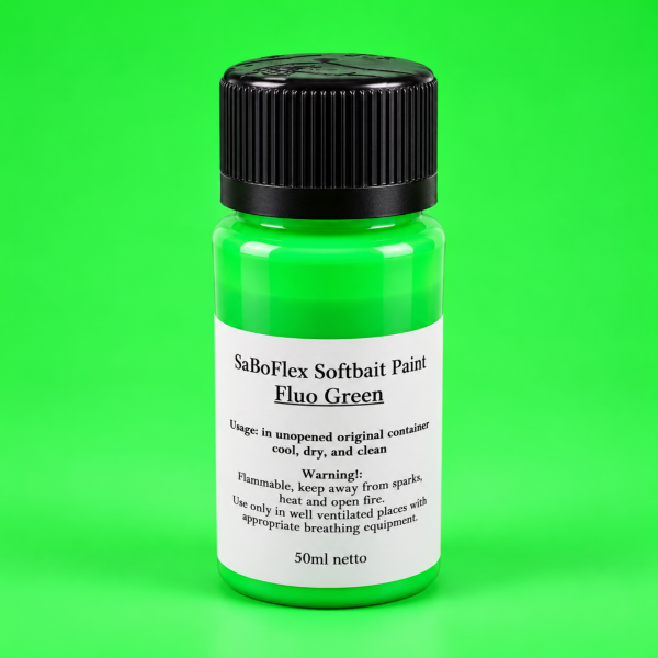 Peinture VERT FLUO aérographe pour leurres souples SaBoFlex – 50 ml